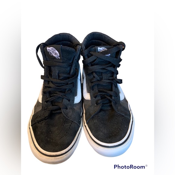 Vans Hi-Top Black and Checkerboard (Unisex)  Sneakers - Picture 3 of 8